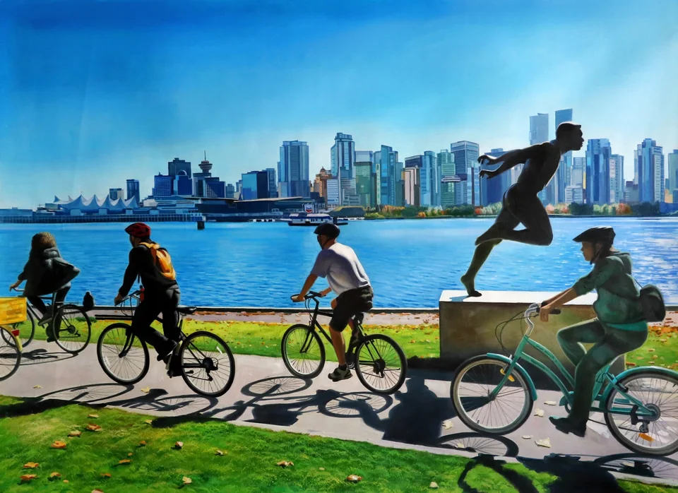 Bikes along the Stanley Park Seawall