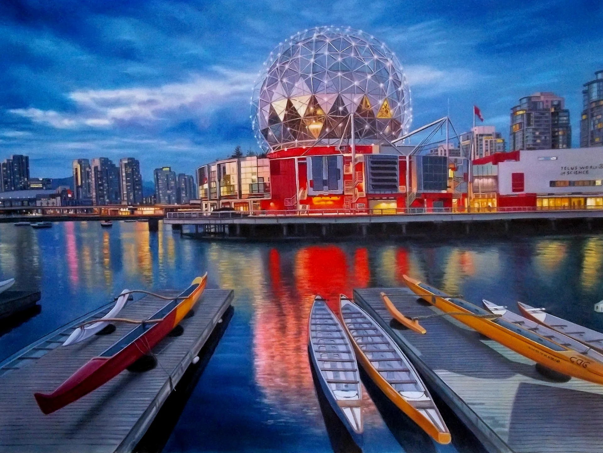 Dragon Boats at Science World (Night)
