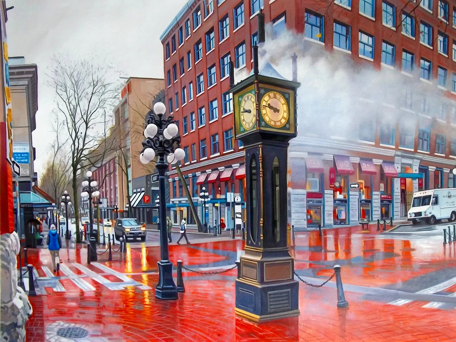 Gastown Steam Clock After the Rain